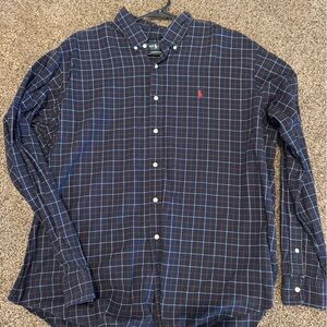 Men's Ralph Lauren Navy Checkered Shirt
